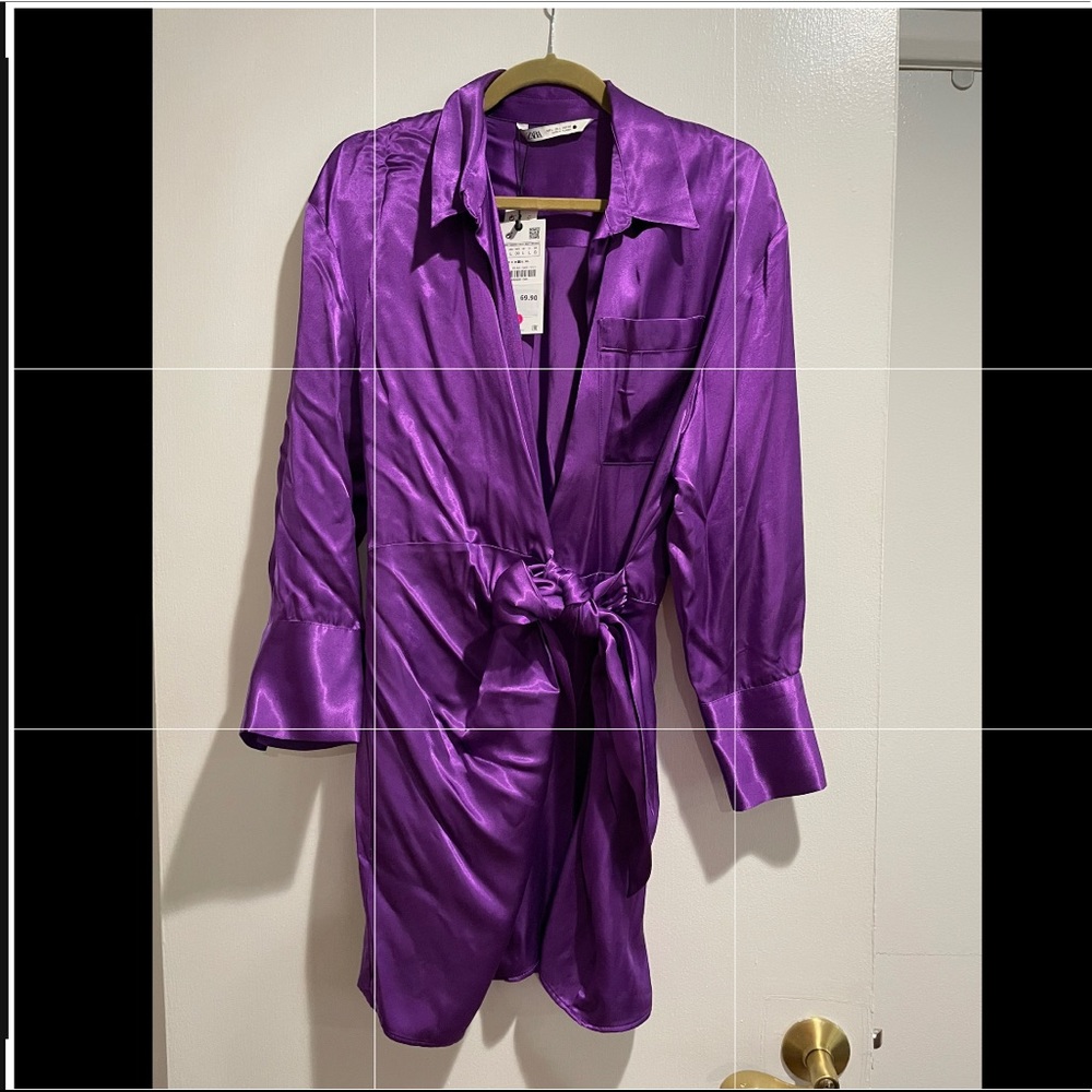 Zara purple wrap dress never worn new with tags I’m sorry it’s not steamed!
